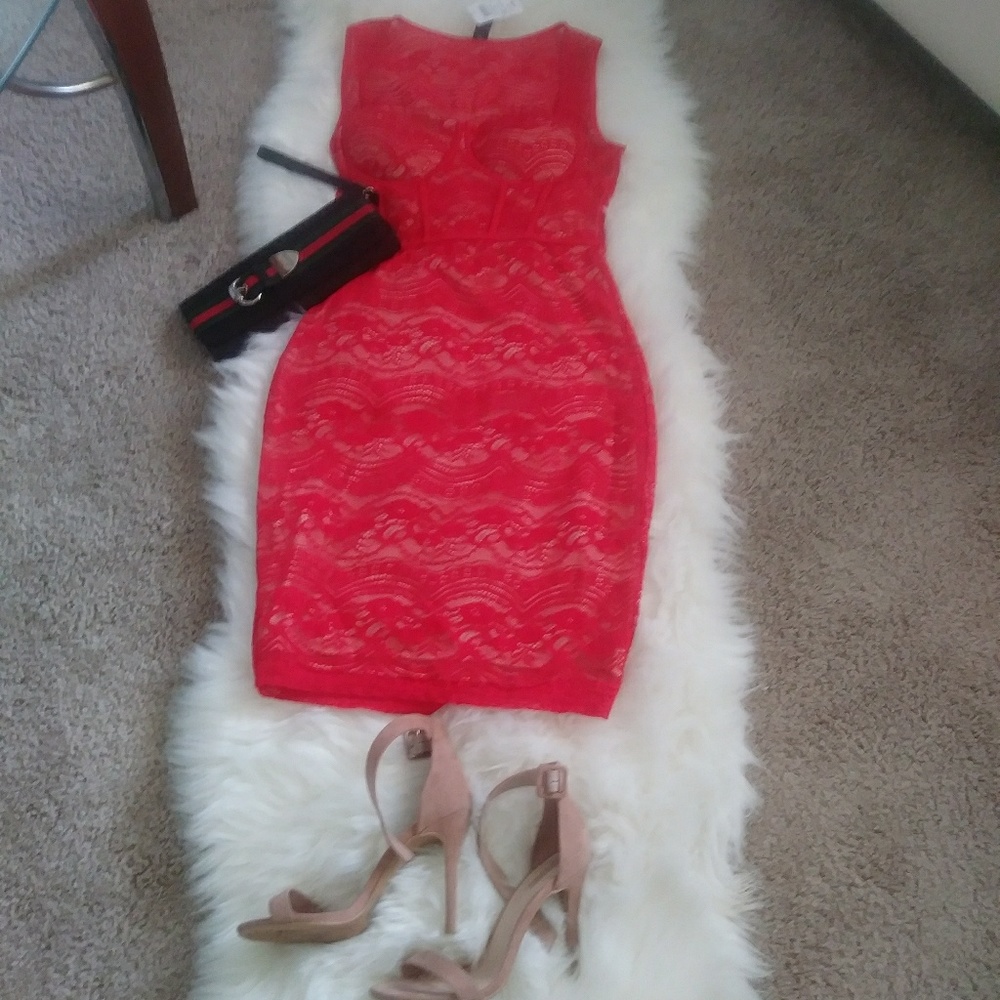 NWT Sexy Red Lace Dress